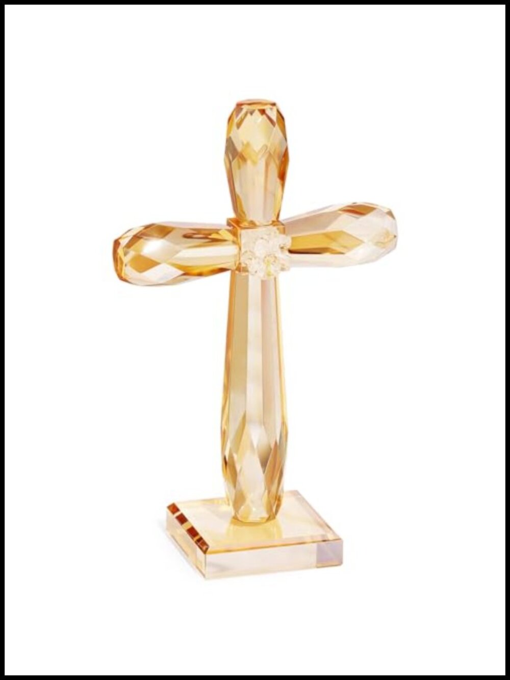 K9 Crystal Standing Cross Figurine Religious Home Decor Gift